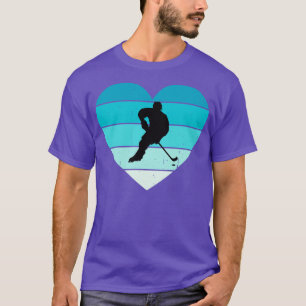 T-shirt I Love Hockey sur glace Sports d'hiver Patinage su