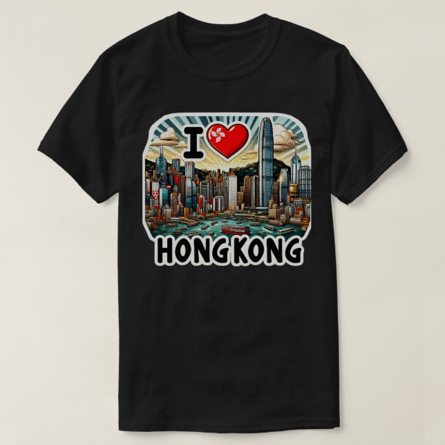T-shirt I Love Hong Kong 10 (Design devant)
