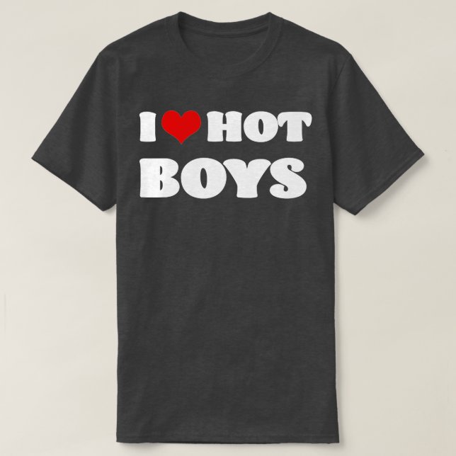 T-shirt I Love Hot Boys I Heart Hot Boys (Design devant)