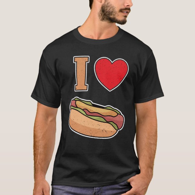 T-shirt I love hot dogs (Devant)