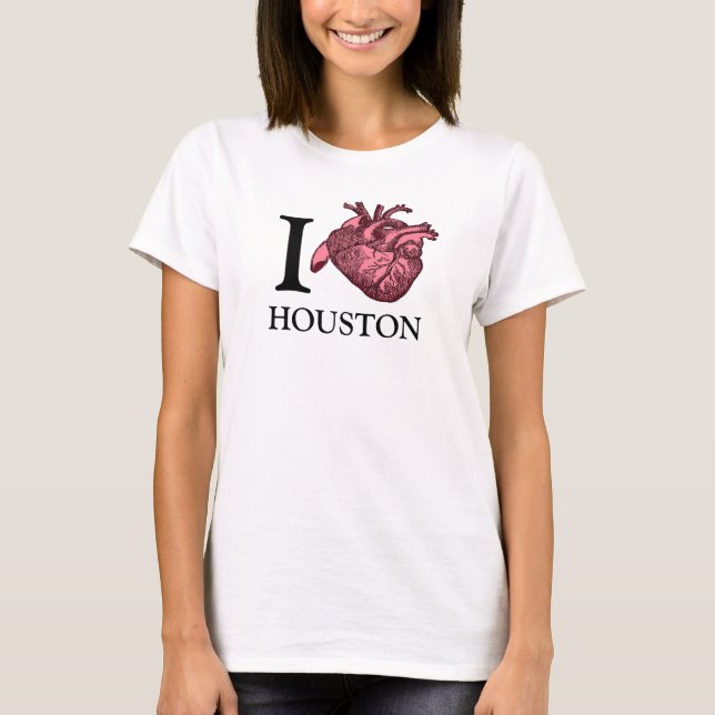 T-shirt I Love Houston anatomiquement correct (Devant)