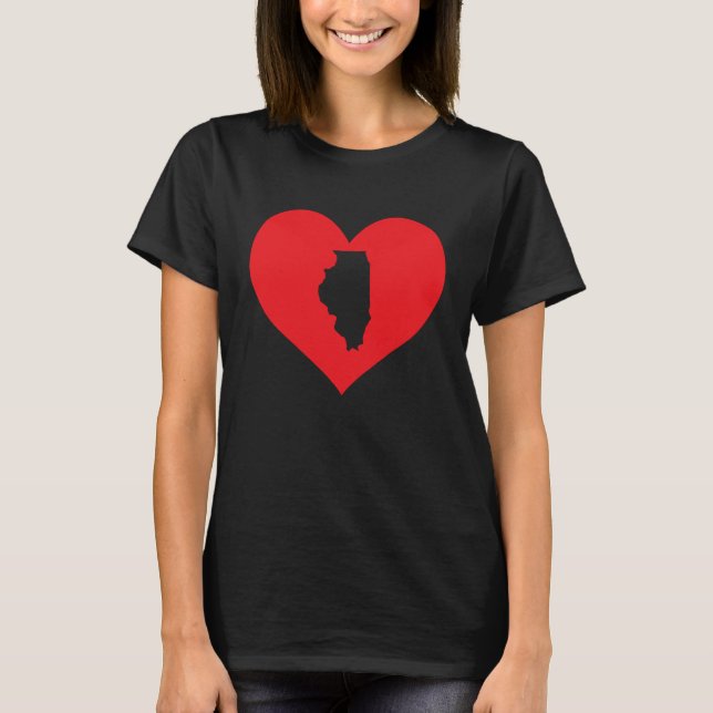 T-shirt I Love Illinois Heart  Resident State Pride (Devant)