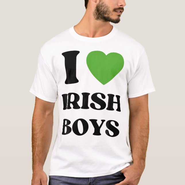 T-shirt I Love Irish Boys I Red Heart British Boys Irlande (Devant)