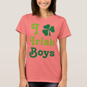 T-shirt I Love Irish Boys Shamrock Green Tee