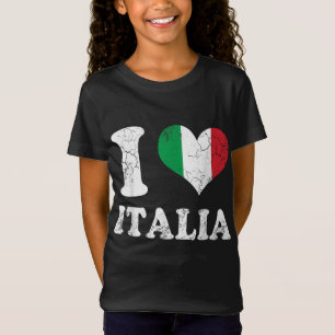 T-Shirt I Love Italia Drapeau Coeur Italie Italiano Me