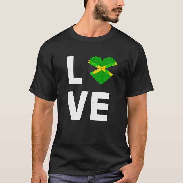 T-shirt I Love Jamaïque Chemise I Heart Jamaïque Jamaïcain (Devant)