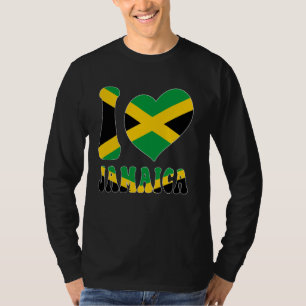 T-shirt I Love Jamaïque I Love Kingston Jamaïque Flag Hear