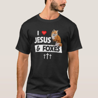 T-shirt I Love Jesus And Foxes Zoo Faune Nature Fox Chr