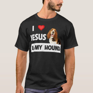 T-shirt I Love Jesus and My Basset Hound Dog Maman Papa Pe