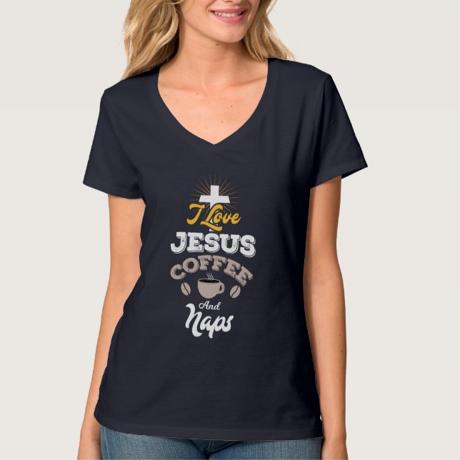 T-shirt I Love Jesus Café et Naps Christian (Devant)