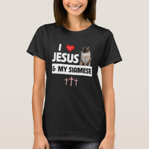 T-shirt I Love Jesus et My Siamese Chat Kitten Christian
