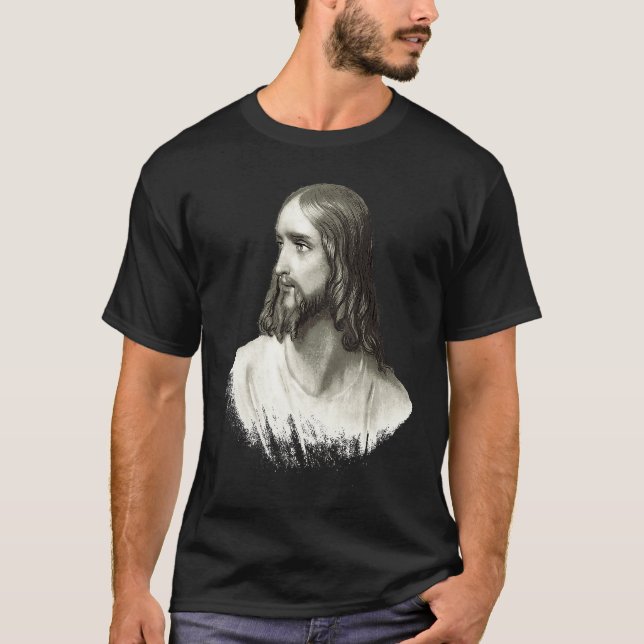 T-shirt I love Jesus Jesus Christ portrait Saint Face  God (Devant)