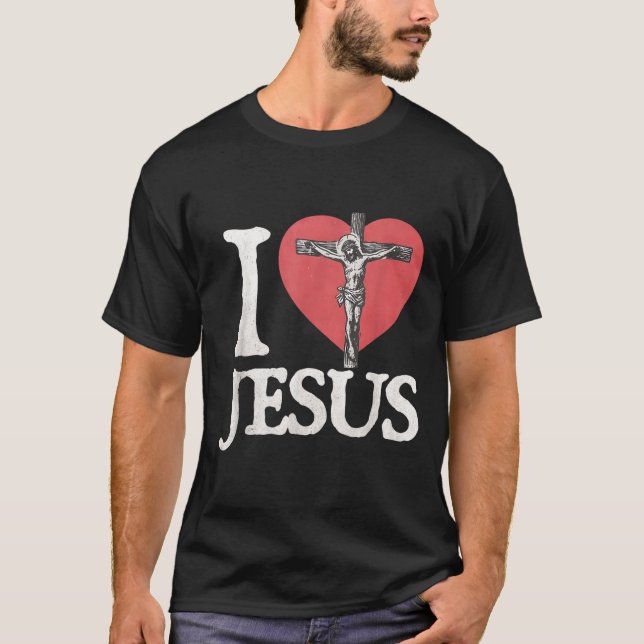 T-shirt I Love Jesus Retro Christian Religious For Men Wom (Devant)