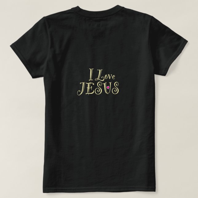 T-shirt I Love Jesus with Pink Heart  (Design dos)