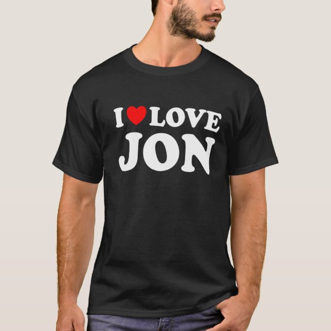 T-shirt I Love Jon I Heart Jon (Devant)