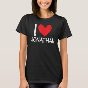 T-shirt I Love Jonathan Nom Hommes Personnalisés Guy BFF F