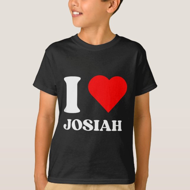 T-shirt I Love Josiah I Heart Josiah Name Y2k Valentines D (Devant)