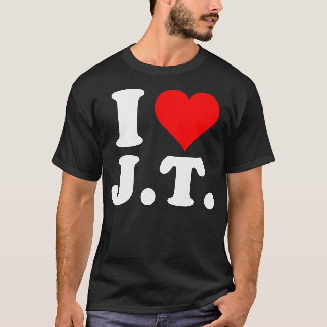 T-shirt I Love Jt Heart Funny Jt Name (Devant)