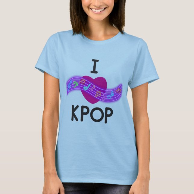 T-shirt I Love K-pop (Devant)