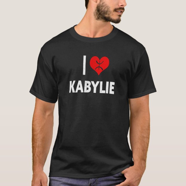 T-shirt I Love Kabylie Amazigh Drapeau Berbère Tamazight F (Devant)