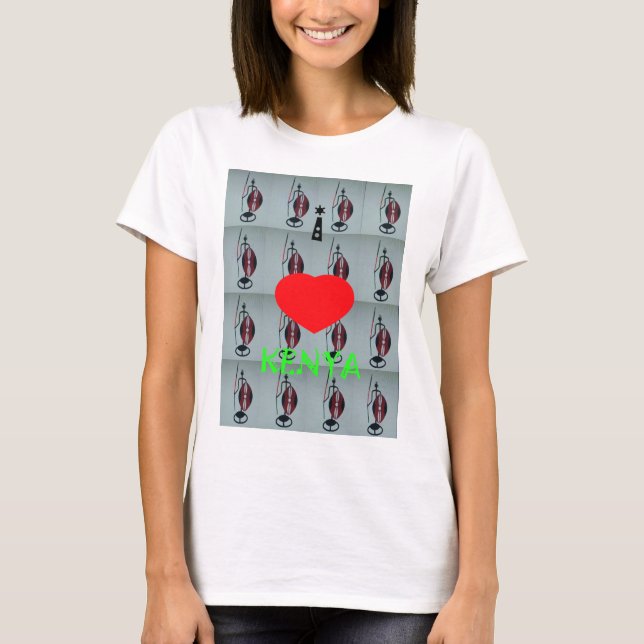 T-shirt I Love Kenya Art Print (Devant)