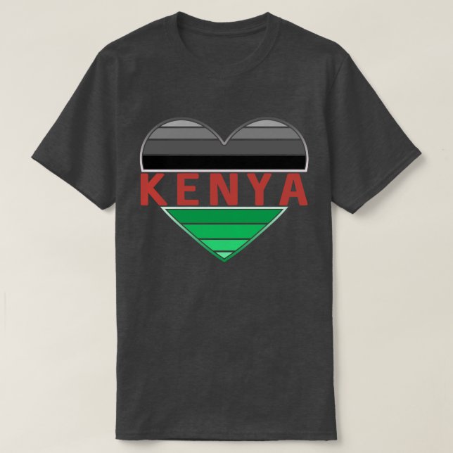 T-shirt I Love Kenya, Kenyan Heart (Design devant)