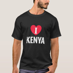 T-shirt I Love Kenya Patriotic Home Pays Voyage