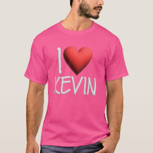 T-shirt I Love Kevin Nom Hommes Personnalisés Guy BFF Ami
