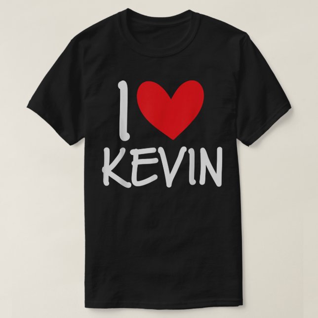 T-shirt I Love Kevin Nom Hommes Personnalisés Guy BFF Ami (Design devant)