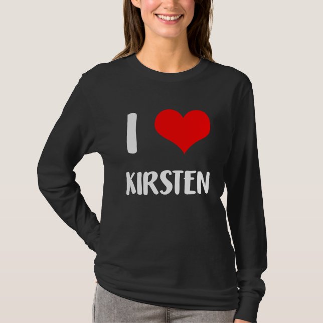 T-shirt I love KIRSTEN  valentine guy heart Anniversary 6 (Devant)
