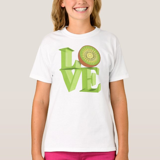 T-shirt I LOVE KIWI(Kiwi Fruits/Kiwi Berry) (Devant)