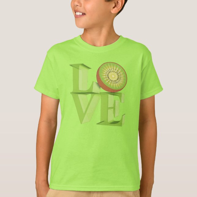 T-shirt I LOVE KIWI(Kiwi Fruits/Kiwi Berry) (Devant)