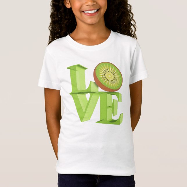 T-Shirt I LOVE KIWI(Kiwi Fruits/Kiwi Berry) (Devant)