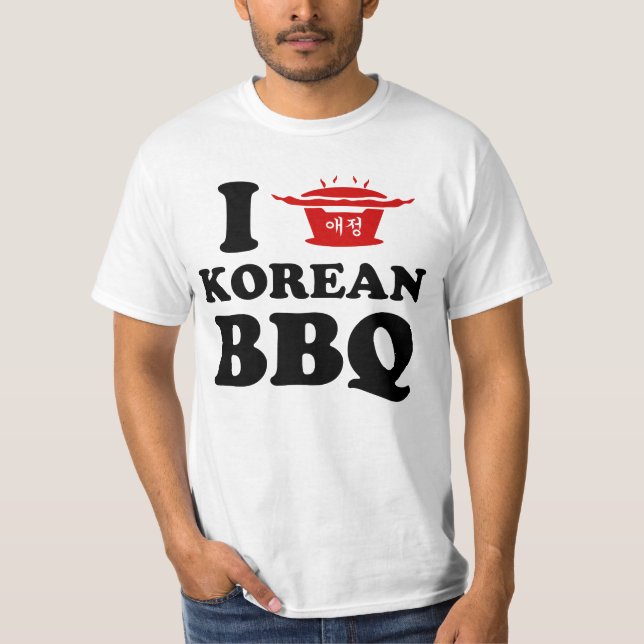 T-shirt I Love Korean BBQ (고 기 구 이) (Devant)