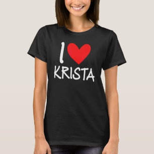 T-shirt I Love Krista Nom Fille Personnalisée Femme Bff Fr