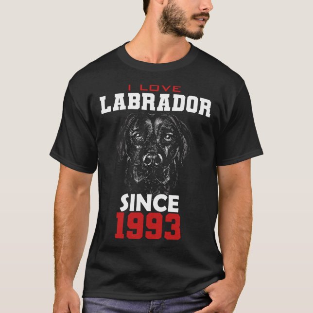 T-shirt I love labrador since 1993 (Devant)