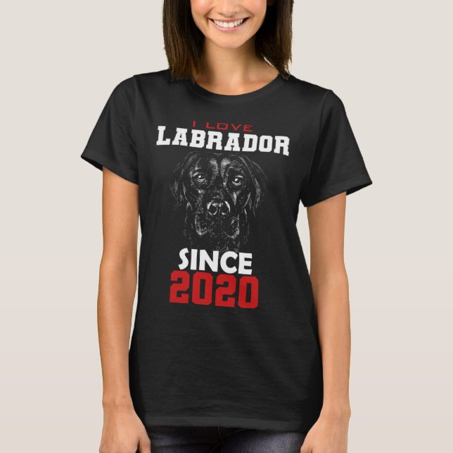 T-shirt I love labrador since 2020 (Devant)