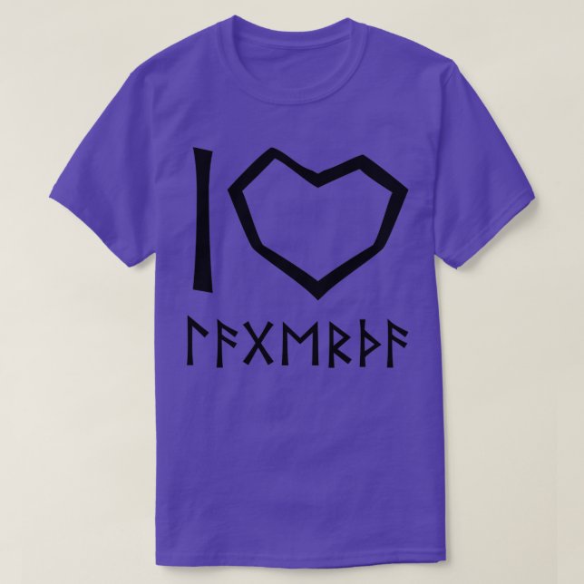 T-shirt I Love Lagertha style futhark (Design devant)