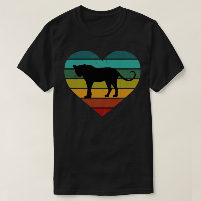T-shirt I Love Leopard Retro Heart (Design devant)