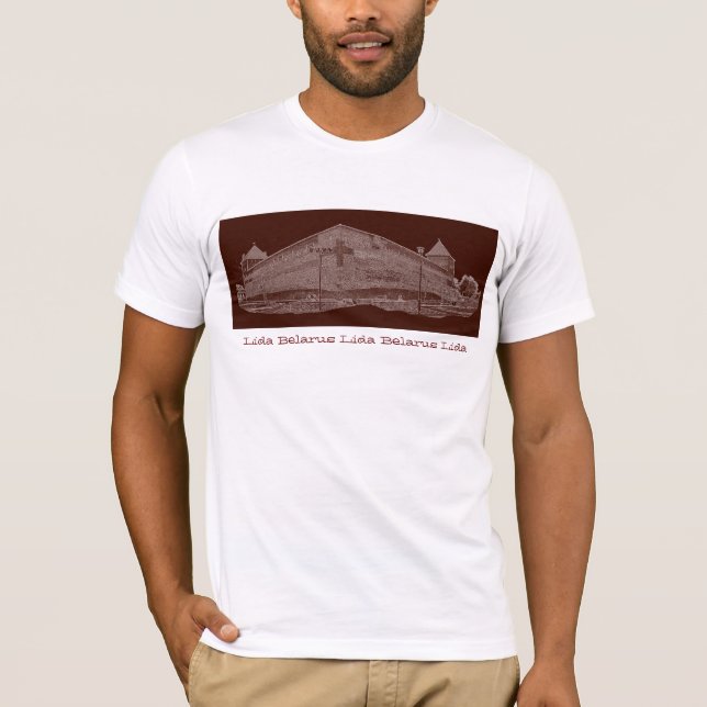 T-shirt I Love Lida Belarus Architecture Castle Sketch (Devant)