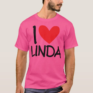 T-shirt I Love Linda Nom Coeur Personnalisé Hommes Guy BFF