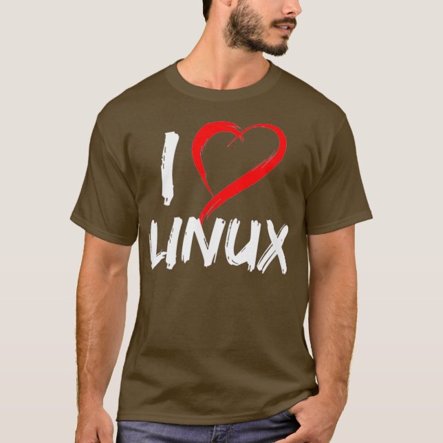 T-shirt I Love Linu with Heart tee Penguin Tu Open (Devant)