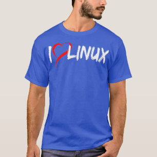 T-shirt I Love Linu with Heart tee Penguin Tu Open Os
