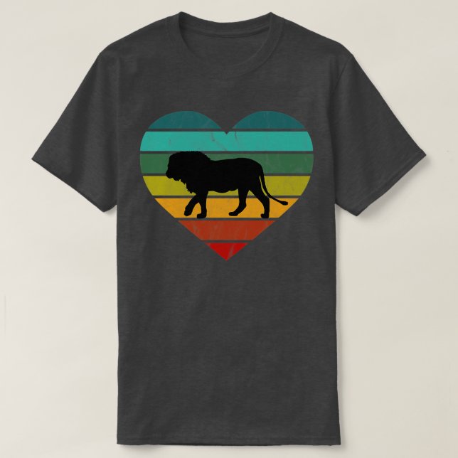 T-shirt I Love Lion Retro Heart (Design devant)