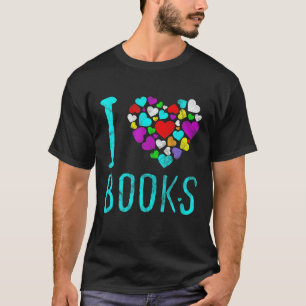 T-shirt I Love Livres Coeur Lecture Histoires Livre Louveu