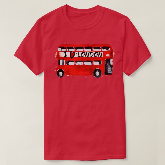 T-shirt I Love London Red Bus Londres Voyageur Lover Londo (Design devant)