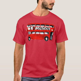 T-shirt I Love London Red Bus Londres Voyageur Lover Londo