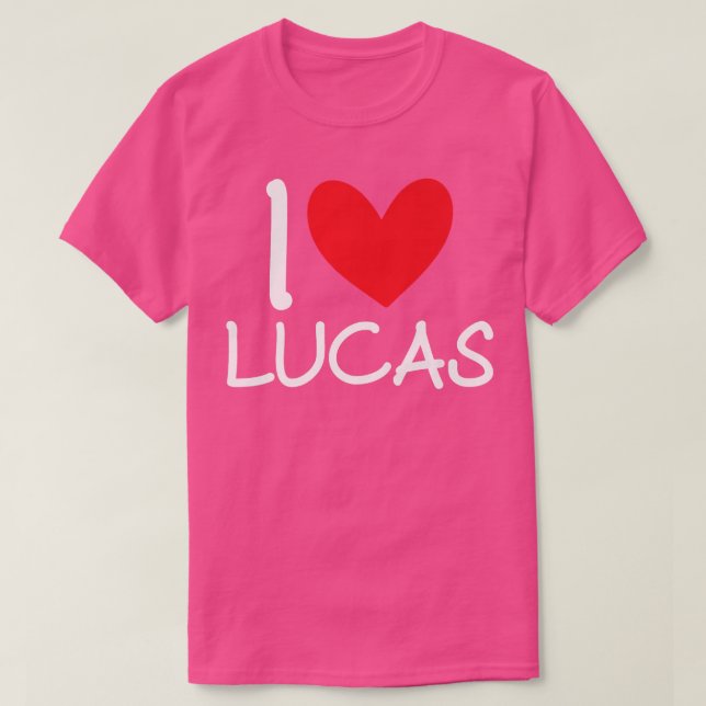 T-shirt I Love Lucas Nom Personalized Men Guy BFF Friend  (Design devant)