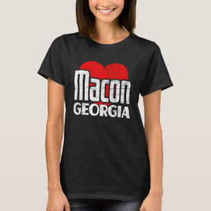 T-shirt I Love Macon Georgia Retro Big Heart Macon Vacatio