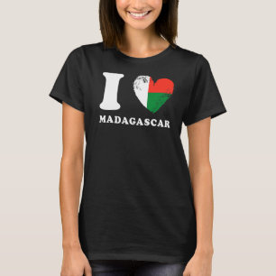 T-shirt I Love Madagascar Heart Flag Madagascar